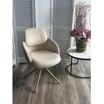 Стул ГРЕЙС (GRACE) 360 град., цвет ЛАТТЕ PENA-110 / HUNTER-120, ткань / ШАМПАНЬ каркас, ®DISAUR | Интернет магазин мебели и декора LifeDekor