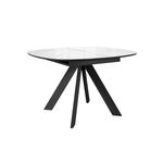 Стол DikLine BK100 Керамика Carrara Gloss (мрамор глянец белый)/подстолье черное/опоры черные | Интернет магазин мебели и декора LifeDekor