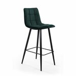 Стул барный Уно, бархат зелёный 19 / чёрный конус | Интернет магазин мебели и декора LifeDekor
