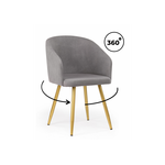 Стул на металлокаркасе Монер 360 темно-серый (glory 20) / золотой | Интернет магазин мебели и декора LifeDekor