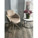 Стул ГРЕЙС (GRACE) 360 град. цвет БЕЖЕВЫЙ PENA-120 / G1229-3, ткань / ШАМПАНЬ  каркас, ®DISAUR | Интернет магазин мебели и декора LifeDekor