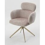 Стул САМУЭЛЬ (SAMUEL 360 град, цвет МОЛОЧНЫЙ SOLO-111, ткань / ШАМПАНЬ каркас, ®DISAUR | Интернет магазин мебели и декора LifeDekor