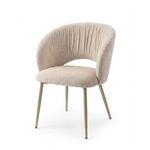 Стул МИДА (MIDA), цвет МОЛОЧНЫЙ SOLO-111, ткань / ШАМПАНЬ каркас, ®DISAUR | Интернет магазин мебели и декора LifeDekor