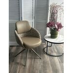 Стул ГРЕЙС (GRACE) 360 град. цвет ТЕМНЫЙ ЛАТТЕ 36-14 / HUNTER-400, экокожа/ ткань / ЛАТТЕ, ®DISAUR | Интернет магазин мебели и декора LifeDekor