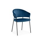 Стул на металлокаркасе Лео синий (H-58) / черный | Интернет магазин мебели и декора LifeDekor