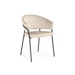 Стул на металлокаркасе Лео светло-бежевый (H-05) / черный | Интернет магазин мебели и декора LifeDekor