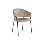 Стул на металлокаркасе Лео светло-коричневый (H-61) / черный | Интернет магазин мебели и декора LifeDekor