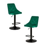 Набор 2 шт Стул барный DOBRIN JOSEPH BLACK, зеленый велюр (MJ9-88) | Интернет магазин мебели и декора LifeDekor