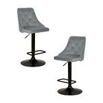 Набор 2 шт Стул барный DOBRIN JOSEPH BLACK, серый велюр (MJ9-75) | Интернет магазин мебели и декора LifeDekor