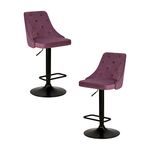 Набор 2 шт Стул барный DOBRIN JOSEPH BLACK, пудрово-сиреневый велюр (MJ9-52) | Интернет магазин мебели и декора LifeDekor