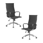 Набор 2 шт Офисное кресло для руководителей DOBRIN CLARK SIMPLE, чёрный | Интернет магазин мебели и декора LifeDekor