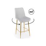 Барный стул Седа 360 светло-серый (zd 960) / золотой np | Интернет магазин мебели и декора LifeDekor