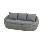 "Барселона" диван из искусственного ротанга трехместный, цвет графит | Интернет магазин мебели и декора LifeDekor