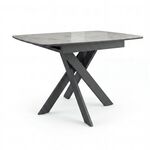 Стол DikLine DKB110, Керамика Italian Grey (глянец серый)/подстолье черное/опоры черные | Интернет магазин мебели и декора LifeDekor