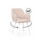 Стул на металлокаркасе Эолин 360 латте (glory 10) / белый | Интернет магазин мебели и декора LifeDekor