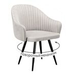 Стул DikLine 439М поворотный, C103 крем, ножки черные | Интернет магазин мебели и декора LifeDekor