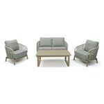 "Прато" лаунж-зона из искусственного ротанга на 4 персоны, цвет светло-серый | Интернет магазин мебели и декора LifeDekor