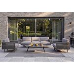 "Джелло" лаунж-зона 5-местная плетеная из роупа (веревки), каркас алюминиевый темно-серый, роуп темно-серый | Интернет магазин мебели и декора LifeDekor