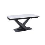Обеденный раскладной стол T7451C Plazza (1600-2400x900x760) Carrara/Black | Интернет магазин мебели и декора LifeDekor