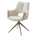 Стул ДАВЕН (DAVEN) 360 град, цвет КРЕМОВЫЙ RIELY-111 / G1038-10, ткань / ТЕМНО-СЕРЫЙ каркас, ®DISAUR | Интернет магазин мебели и декора LifeDekor