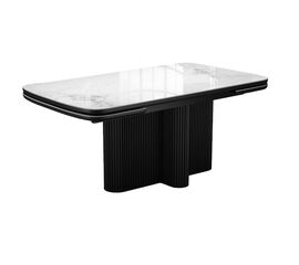 Стол DikLine DKO140 Керамика Platinum ART (белый глянец)/подстолье черное/опоры черные (2 уп.) | Интернет магазин мебели и декора LifeDekor