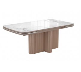 Стол DikLine DKO160 Керамика Platinum ART (белый глянец)/подстолье капучино/опоры капучино (2 уп.) | Интернет магазин мебели и декора LifeDekor