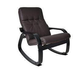 Кресло-качалка Сайма экокожа шоколад, каркас венге структура | Интернет магазин мебели и декора LifeDekor