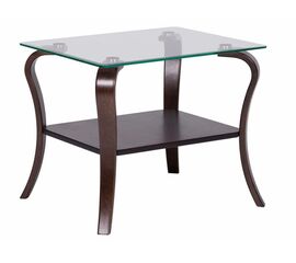 Стол журнальный Шарм орех/стекло прозрачное | Интернет магазин мебели и декора LifeDekor