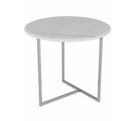 Стол журнальный Альбано белый мрамор/хром | Интернет магазин мебели и декора LifeDekor