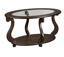 Стол журнальный Овация (С) на колесах темно-коричневый | Интернет магазин мебели и декора LifeDekor