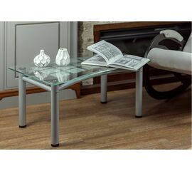 Стол журнальный Робер 3М металлик/прозрачное | Интернет магазин мебели и декора LifeDekor