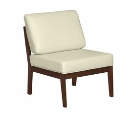 Кресло Массив мягкое экокожа крем, каркас орех | Интернет магазин мебели и декора LifeDekor