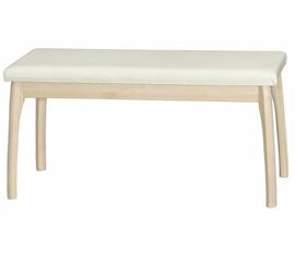 Скамья для прихожей мягкая, экокожа крем, каркас лак | Интернет магазин мебели и декора LifeDekor