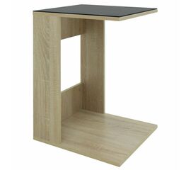 Стол журнальный BeautyStyle 3 сонома/стекло черное | Интернет магазин мебели и декора LifeDekor