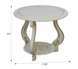 Стол журнальный Грация (М) слоновая кость/золото | Интернет магазин мебели и декора LifeDekor