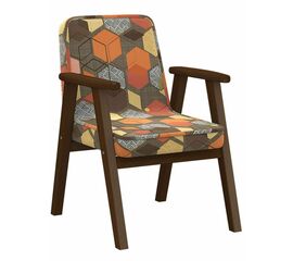 Кресло Ретро ткань геометрия коричневый, каркас орех | Интернет магазин мебели и декора LifeDekor