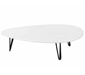 Стол журнальный Дадли белый бетон/чёрный | Интернет магазин мебели и декора LifeDekor