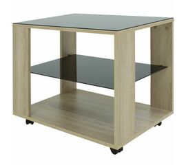 Стол журнальный BeautyStyle 5 сонома/стекло черное | Интернет магазин мебели и декора LifeDekor