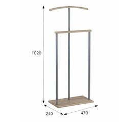 Вешалка костюмная Дэви 1 металлик/дуб сонома | Интернет магазин мебели и декора LifeDekor