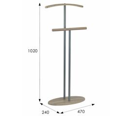 Вешалка костюмная Дэви 2 металлик/дуб сонома | Интернет магазин мебели и декора LifeDekor