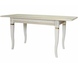 Стол обеденный Фидея 3 слоновая кость/золото 120/160*70 | Интернет магазин мебели и декора LifeDekor