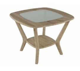 Стол журнальный Мельбурн со стеклом дуб сонома/дуб сонома | Интернет магазин мебели и декора LifeDekor