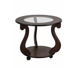 Стол журнальный Грация (С) на колесах темно-коричневый | Интернет магазин мебели и декора LifeDekor