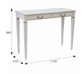 Консоль Васко В 91Н белый ясень/золото | Интернет магазин мебели и декора LifeDekor