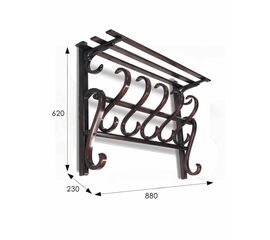 Вешалка настенная В 7Н темно-коричневый | Интернет магазин мебели и декора LifeDekor