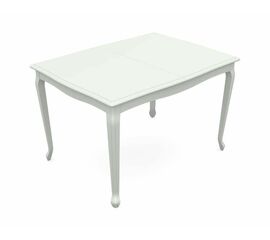 Стол Кабриоль 120 Эмаль белая, патина серебро | Интернет магазин мебели и декора LifeDekor