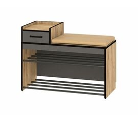 Прихожая Ольга-лофт 5 Тумба, Экокожа, Дуб крафт золотой/Темно-серый | Интернет магазин мебели и декора LifeDekor