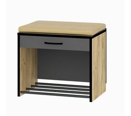 Прихожая Ольга-лофт 5.1 Тумба мини, Экокожа, Дуб крафт золотой/Темно-серый | Интернет магазин мебели и декора LifeDekor