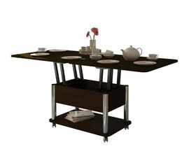 Стол-трансформер Дебют 3, Венге темный/Ножки хром | Интернет магазин мебели и декора LifeDekor