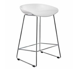Стул полубарный Neo белый с хромированными ножками | Интернет магазин мебели и декора LifeDekor